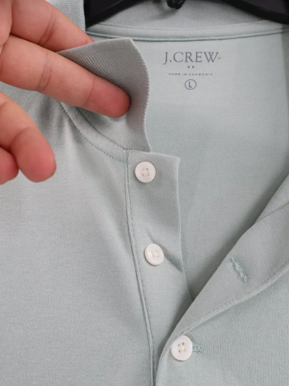 NWT J Crew Polo Shirt Mens Large Pique Short Sleeve Casual Golf Green preppy